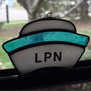Handmade Stained Glass “LPN” Ornament